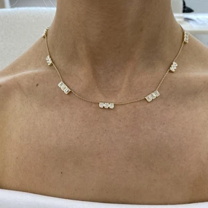 Smaragd Lab-Created Diamant Kette Collier 4,55ct F/VS 14K Gelbgold - Bild 1 von 6