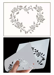 Love Stencil Rose Flower Heart Wedding Paint Wall Furniture Reusable Crafts HE51 - Picture 1 of 20
