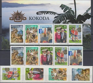 Australia Set (with Self-Adhesive) & S/S Kokoda Track Campaign PNG WWII 2010 MNH - Picture 1 of 1