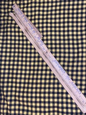 1 винтажная латунная металлическая молния 23 24 дюйма консо размер 3 США желтовато-коричневая хлопчатобумажная ткань HBT - Изображение 1 из 4