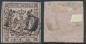 1852 DUCATO DI MODENA USATO AQUILA CON PUNTO 10 CENT - AS1 - Picture 1 of 1
