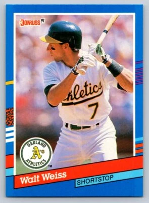 1991 Donruss #214 Walt Weiss Oakland Athletics - Image 1 of 2