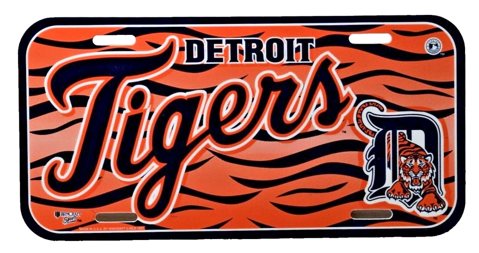 Detroit Tigers License Plate Wincraft Made in USA - Durable Plastic - Image 1 of 2