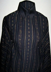 Black and Gold Pinstripe Cotton Lycra Stretch Twill Print Fabric 1 Yard 18 Inch - Picture 1 of 1