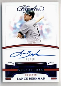 Panini Flawless Signatures Sapphire Lance Berkman 2021 automático 08/10 - Imagen 1 de 2