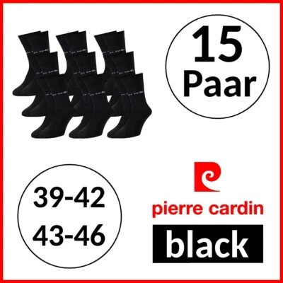 15 Paar Pierre Cardin  39/42 + 43/46 Herren- Business- Socken schwarz / black - Bild 1 von 2