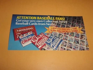 1984 Nestlé Crunch Baseball Card Scheda Stampa Modulo Ufficiale Ordine/Iscrizione; - Foto 1 di 2