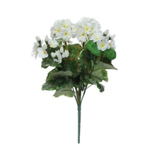 Nuevo arbusto crema de geranio/planta flores de seda artificial de 15 pulgadas de alto arbusto - Imagen 1 de 1