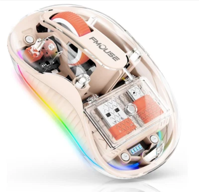 Ratón Inalámbrico Transparente, Doble Bluetooth y 2.4GHz para Multi Dispositivo, Recepción USB-C Foto 1 de 4