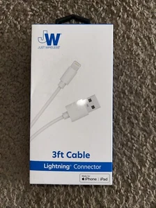 New Just Wireless Made for iPhone iPad Quick Connector White 3ft Cable - Picture 1 of 2