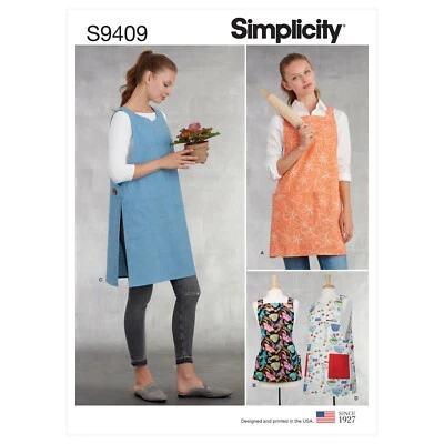 SIMPLICITY 9409 MISSES APRONS Sewing pattern Sizes XS - XL in 4 styles - Image 1 of 4