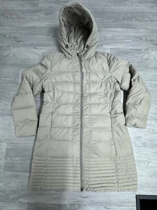 Hawke & Co New York Women's Long Puffer Jacket Down/ Feather Size Large Cream - Picture 1 of 11