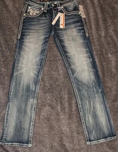 New- Rock Revival Men’s Jean’s  STRAIGHT Kylo Sz-34x32 - Picture 1 of 19