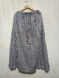 Indian Long Cotton Black Striped Print Skirt Womens Clothing Partywear Skirts US - Picture 1 of 3