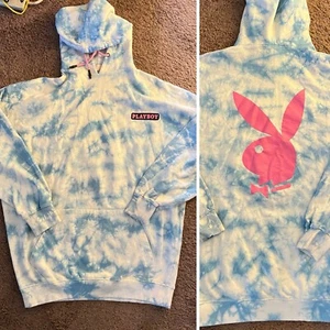 Playboy x Missguided Hoodie Sweatshirt Dress Tie Dye Bunny Logo - Picture 1 of 8