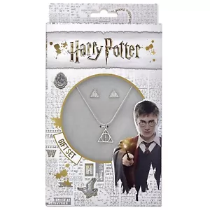 Harry Potter Set Collana e Orecchini Doni della Morte Ufficiali Deathly Hallows - Foto 1 di 2
