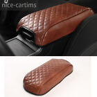 Brown Car Armrest Box Pad Leather Cover For Dodge Charger / Chrysler 300C 2011+