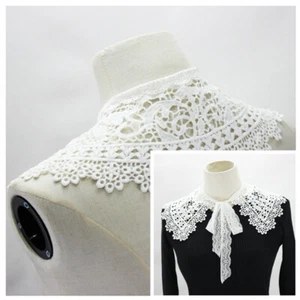 Women False Collar Lace Collar Detachable Lapel Choker Necklace Shirt Cloak Fake - Picture 1 of 5