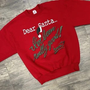 Vintage Jerzees Dear Santa I've Been Really Good Honest Sweatshirt Size XL (23) - Picture 1 of 10