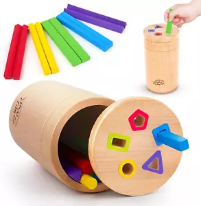 Montessori Toys for 1-3 Year Old:Sensory Toys Color Shape Sorting Toys for Toddl - Picture 1 of 14