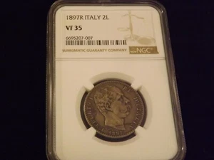 1897 R 2 Lire ITALY NGC VF 35 - Picture 1 of 2