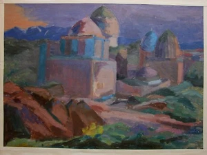 Ukrainian Soviet Oil Painting Postimpressionism architecture Asia - Picture 1 of 3