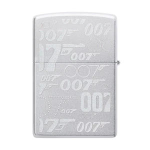 Encendedor a prueba de viento Zippo James Bond pistola logotipo cromo satinado - Imagen 1 de 1
