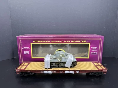 MTH 20-98916 Bessemer & Lake Erie B&LE flat car w M4 Sherman tank NIB - Image 1 of 4