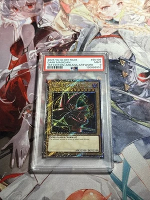 Yugioh! Dark Magician Arkana Art RA04-EN106 Platinum Secret Rare PSA 9 - Image 1 of 2