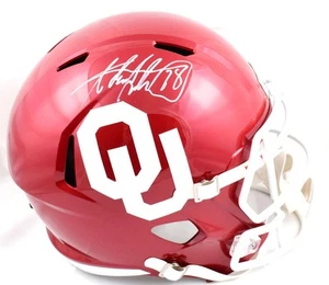 Adrian Peterson Signed Oklahoma Sooners F/S Riddell Speed Helmet-Beckett W Holo - Picture 1 of 5