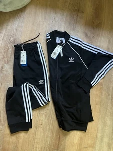 adidas Originals Men SST Superstar Tracksuit Black/White Jacket sz L & Pants M - Picture 1 of 13