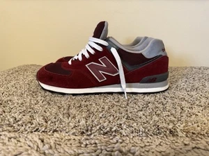 New Balance 574 Classic, M574JBUR, Burgundy / White, Suede, Men's Size 13 - Picture 1 of 8