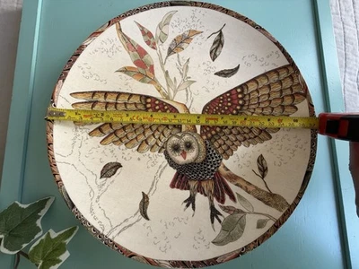 Authentic RARE -PIECE TO FIND -William Sonoma porcelain Owl Serving Medium Plate - Image 1 of 4