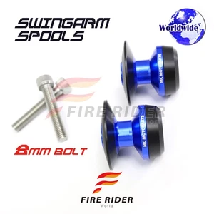 Billet Blue M8 Rear Swingarm Spools Twall For V-Strom 1050XT XA 17 18 19 20 - Bild 1 von 4