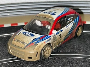 1551-Scalextric TecniToys Ford Focus WRC #7 Mc Rae Efecto Barro Rallye RACC slot - Imagen 1 de 3