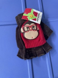 *JOE  BOXER GIRLS  FLIP TOP  MAGIC  MONKEY WINTER  GLOVES*ONE SIZE MITTENS - Picture 1 of 2