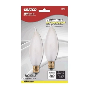 Satco 25W 2Pk Frost Cand Bulb - Picture 1 of 1