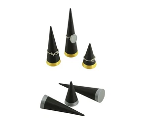 Pack de 3 conos de anillo de tamaño surtido soportes de joyería de exhibición de presentación - Imagen 1 de 19