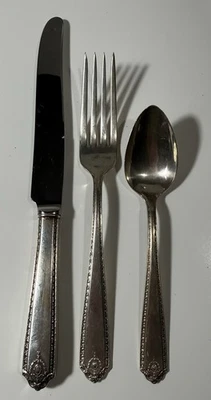 1940 Lady Hilton Westmorland Sterling Place Setting Silver Knife  Fork & Spoon - Image 1 of 4