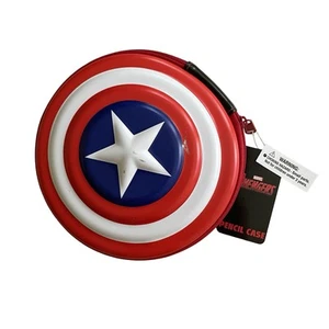 Marvel Avengers Capitán América Escudo Estuche Lápices 8” Nuevo Nuevo Con Etiquetas - Imagen 1 de 6