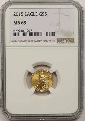 2015 Gold Eagle $5 Tenth-Ounce NGC MS 69 1/10 oz Fine Gold  - Image 1 of 4