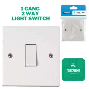 Interruttore Luce Elettrico Status 1 Gang 2 Vie 13 Amp Plastica Interruttore Luce Bianco - Foto 1 di 5