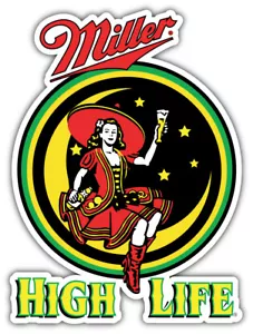 Miller High Life Logo Sticker Car Bumper Decal - 3'', 5'' or 6'' - Picture 1 of 1