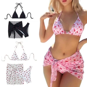 Swimming Costume with Bathing Suit Wrap, Print Bathing Suit with Beach Coverup - Picture 1 of 17