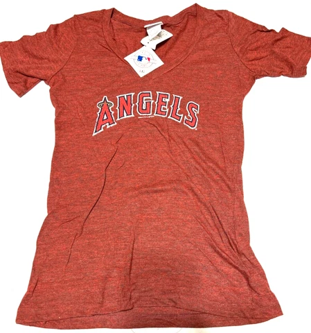 Womens MLB Authentic Anaheim Angels V-Neck T-Shirt Campus Lifestyle size M 201 Cover