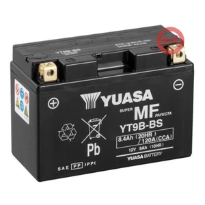 BATTERIA ORIGINALE YUASA AGM 8.4AH YT9B-BS YAMAHA XP T-MAX TMAX 500 ie 2004-2007 - Foto 1 di 3