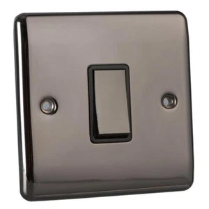 Caradok 1 gang 2 way intermediate switch black nickel, Metal Switch, black Inser - Picture 1 of 1