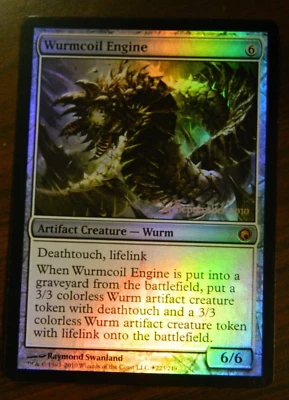 MTG Scars Of Mirrodin Foil Pre-release Wurmcoil Engine Excellent - NM - Image 1 of 2