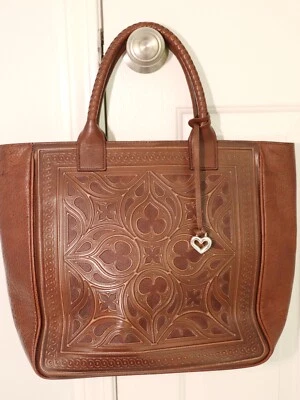 Bolso de Mano BRIGHTON Ferrata Scala Cuero Sillín Grande H36244 ~ Nuevo Con Etiqueta Foto 1 de 4