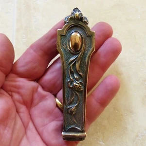 Signed Raf Paris : LARGE ANTIQUE FRENCH ART NOUVEAU BRONZE WAX SEAL STAMP - Picture 1 of 9